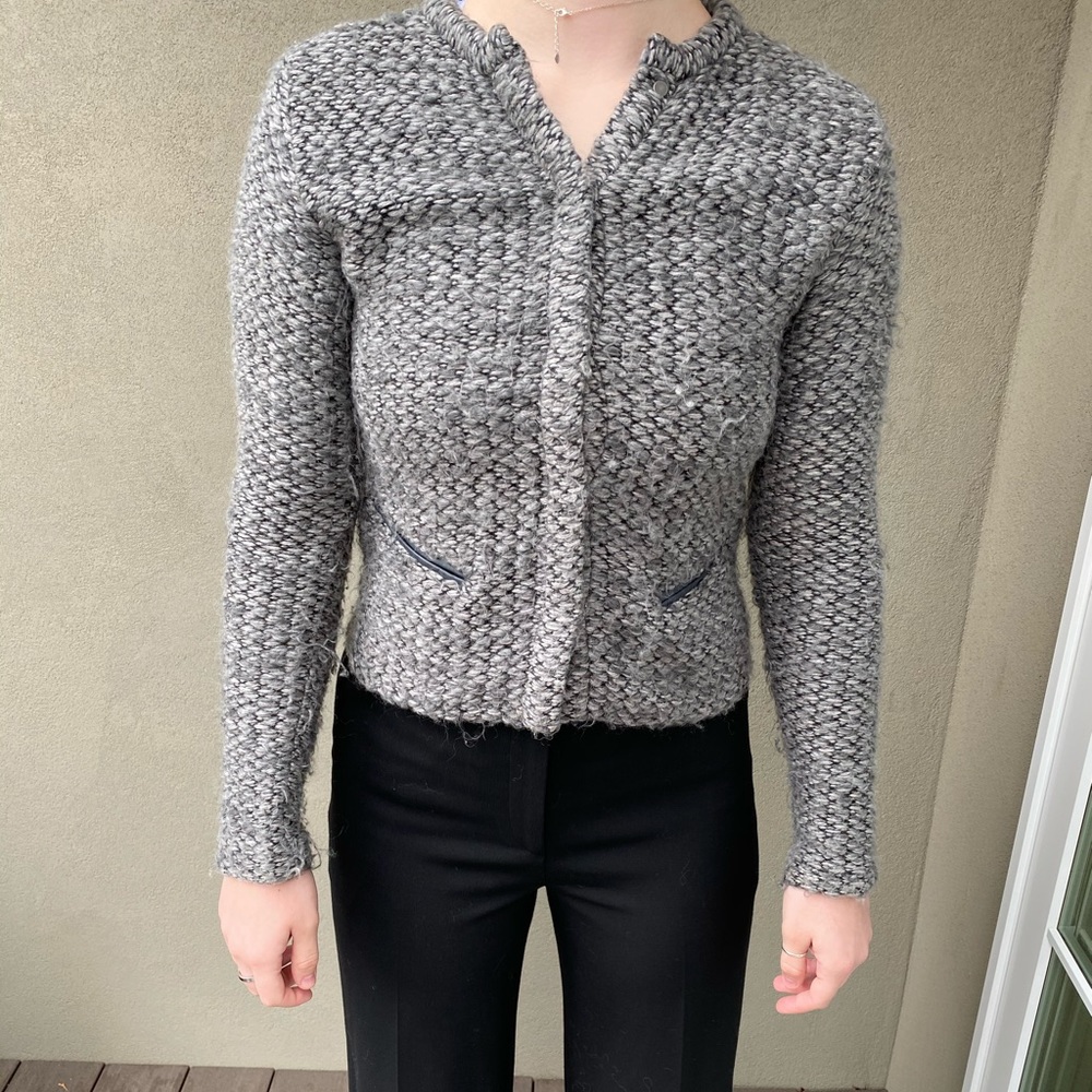 Ann Taylor knitted grey blazer